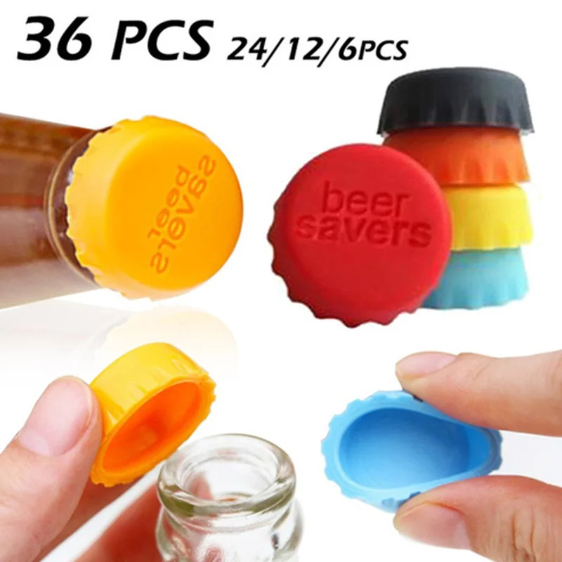 Beer Wine Hobby - 6/18/24/42pcs Reusable Silica Gel Bottle Cap