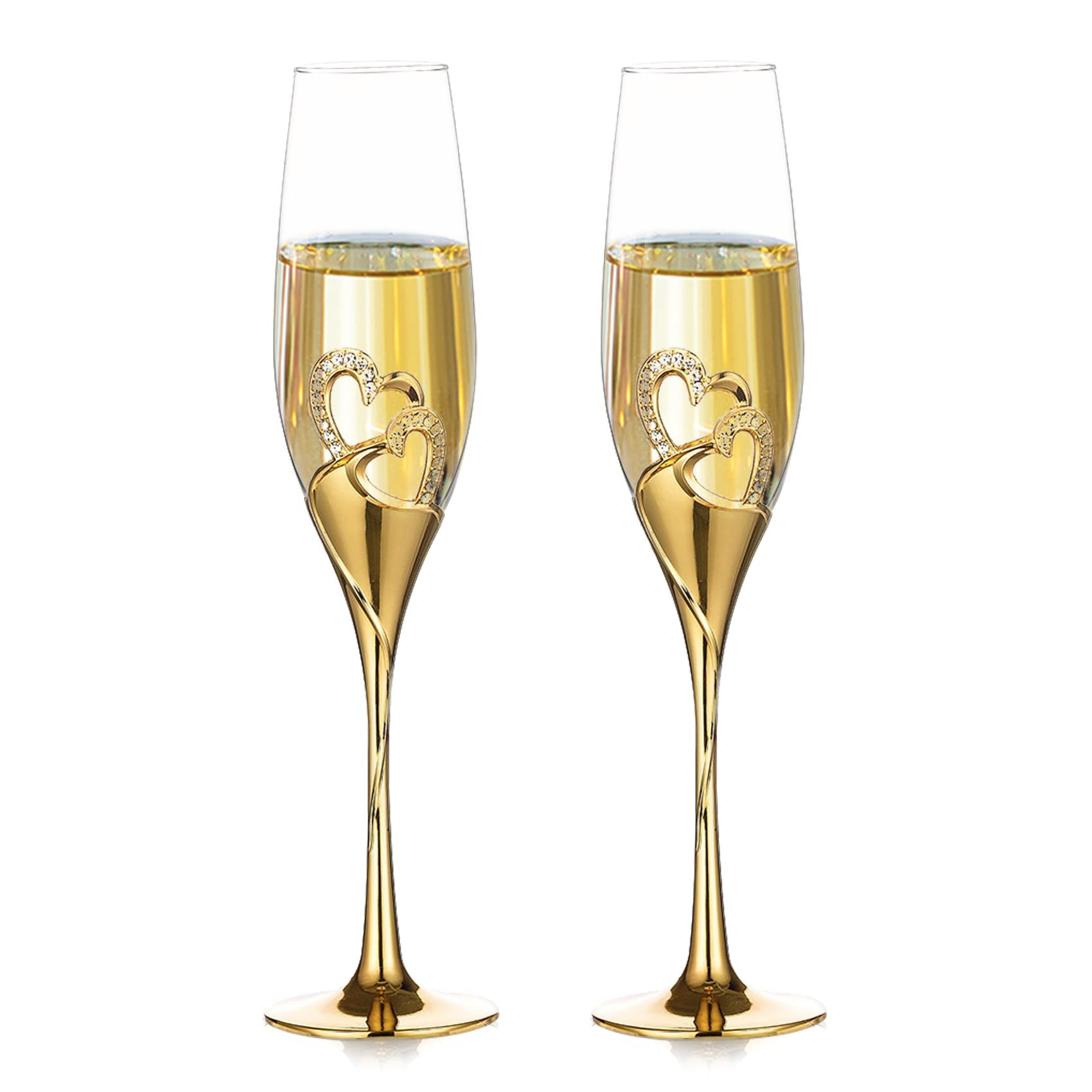 Champagne Flute Pair - 200ml Red Wine Glasses Crystal High