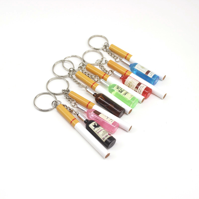 Wine Beer Champagne - Novelty Mini Champagne Cigarette Keychain Men