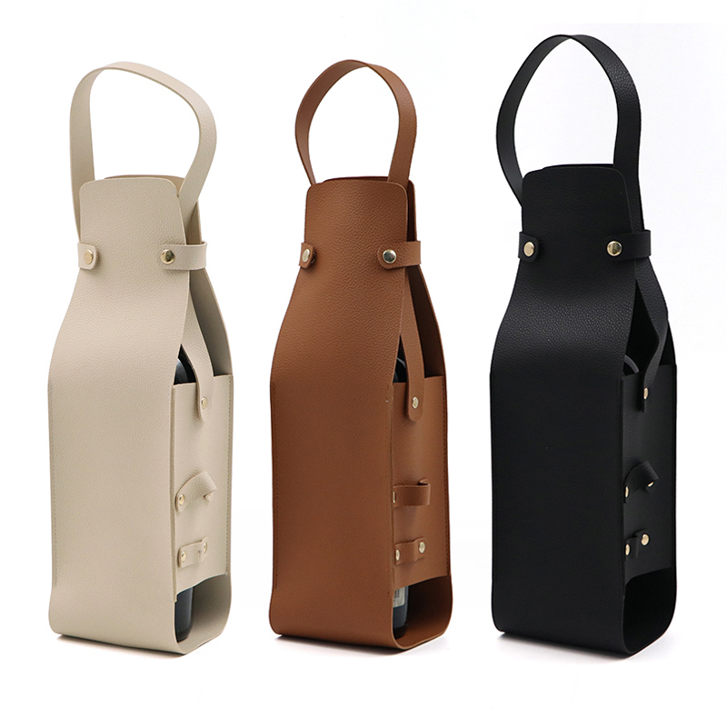 Wine Beer Champagne - Wine Gift Bag, Reusable Leather Wine