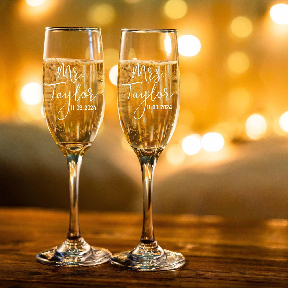 Champagne Flute Pair - Champagne Flutes Personalized,Wedding Champagne Flutes, Engraved
