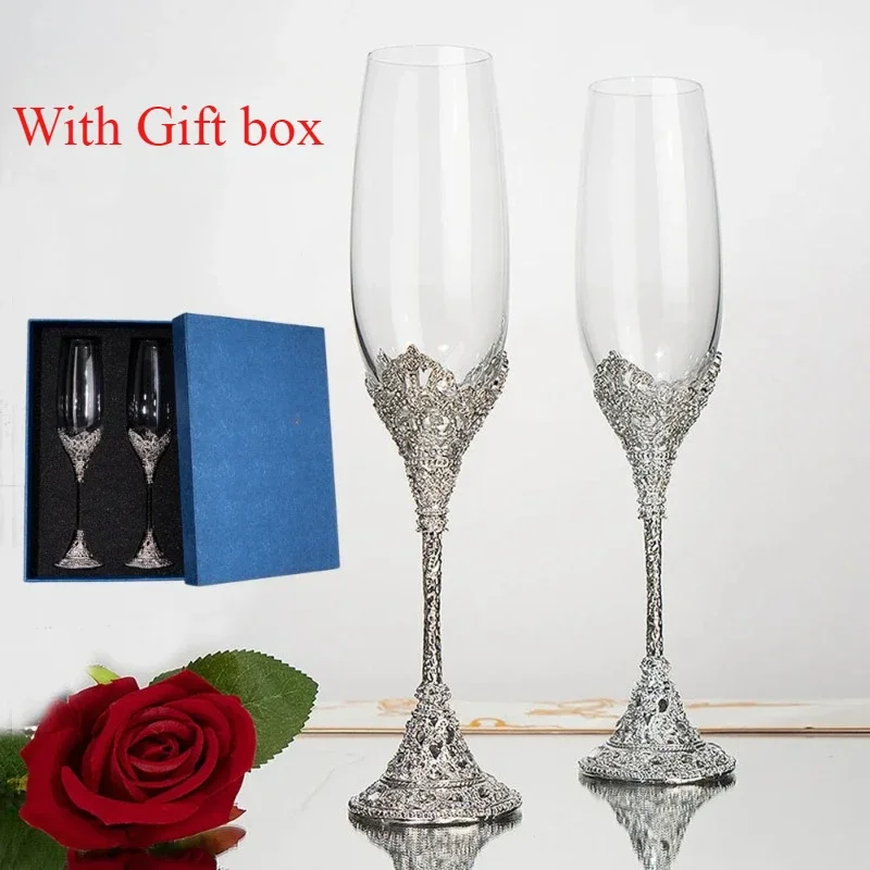 Champagne Flute Pair - New Relief Flute Champagne Glass Light