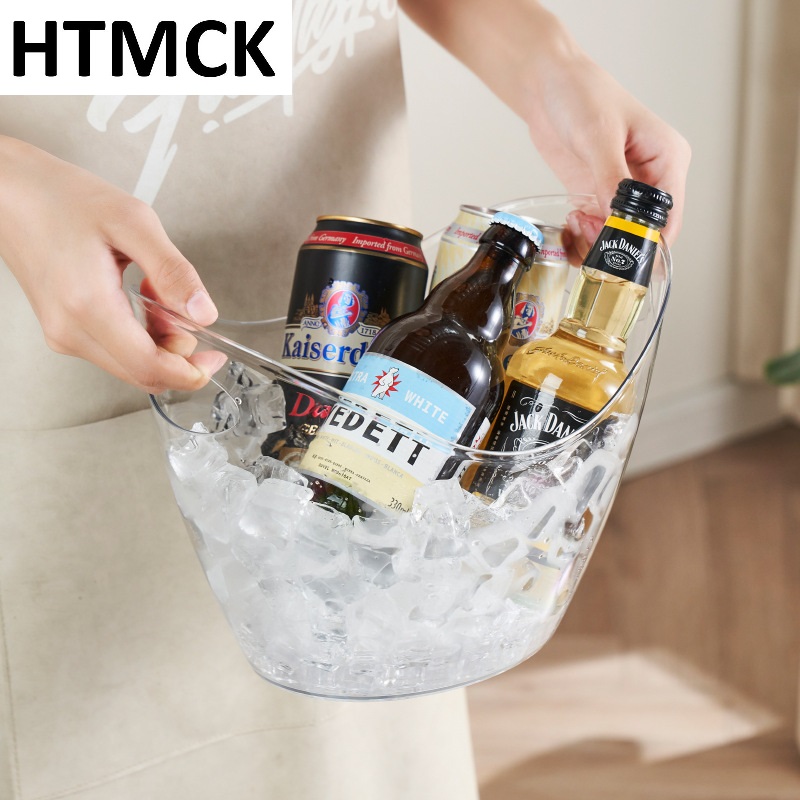 Wine Beer Champagne - 4L Clear Ice Bucket Beverage Tub