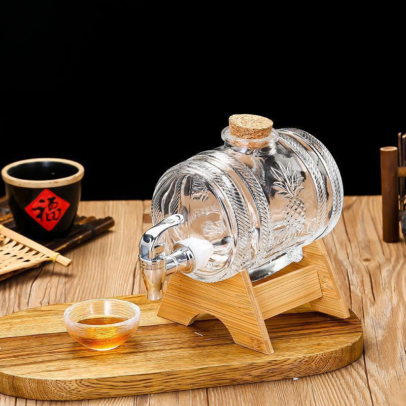 Wine Whiskey Beer - 1L Glass Whiskey Barrel Wine Barrel