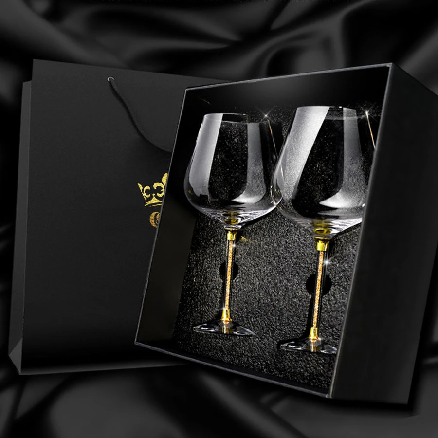 Champagne Flute Pair - Light Luxury High-end Crystal Cup Red
