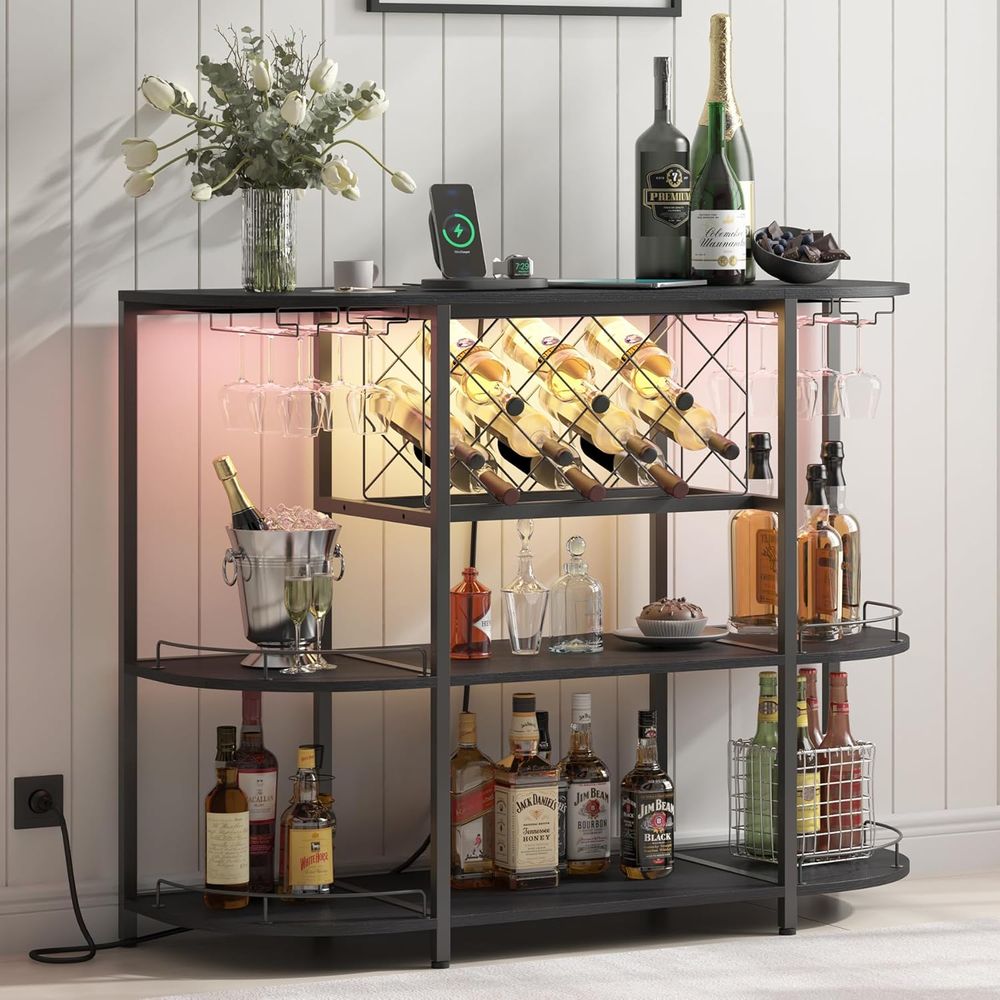 Black 3-Tier Coffee Table with - Wine & Beer Shop 评论和价格