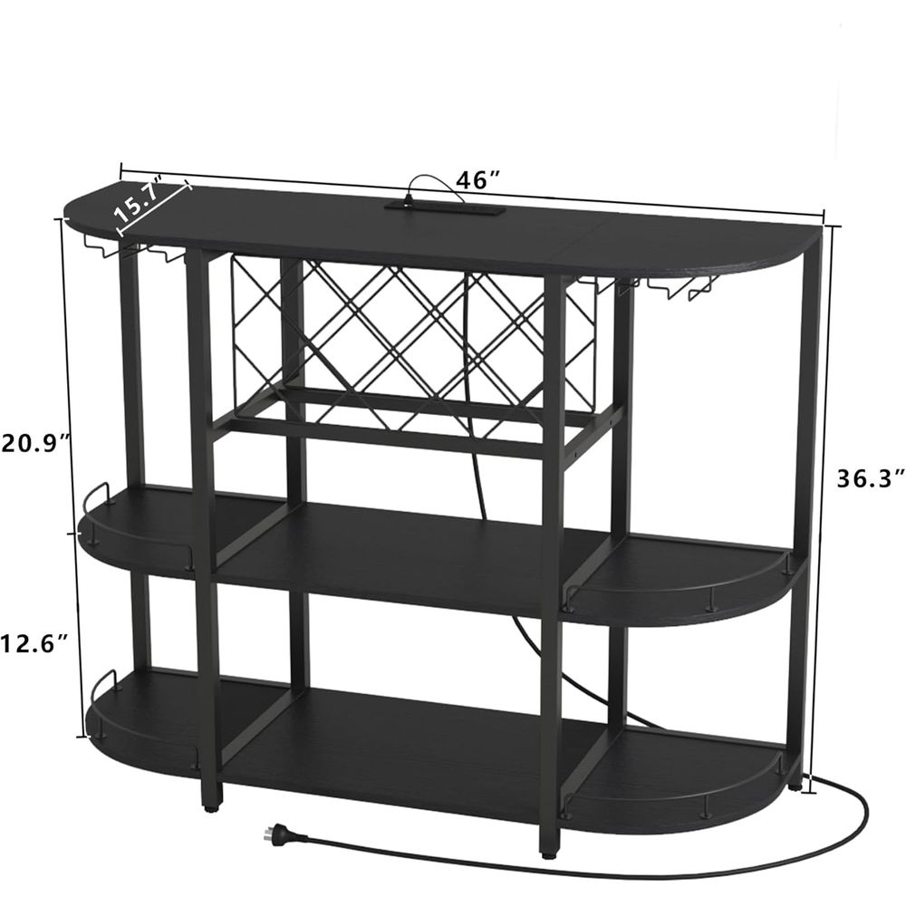 Black 3-Tier Coffee Table with - Wine & Beer Shop 评论和价格