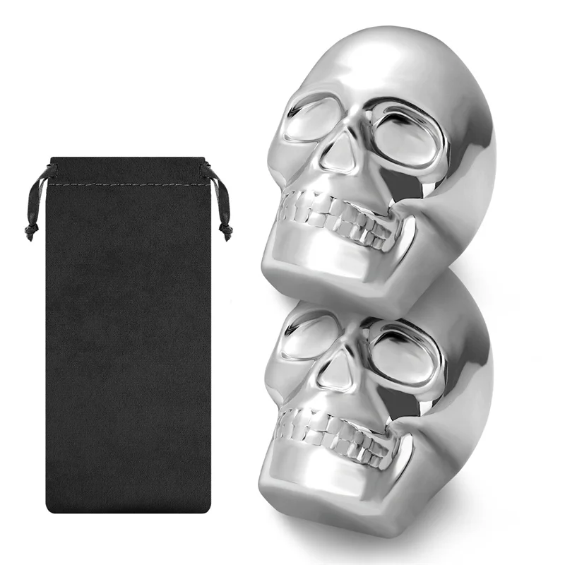 Reusable 2 Skeleton Head Whisk - Wine Whiskey Beer 评论和价格