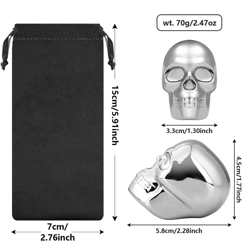 Reusable 2 Skeleton Head Whisk - Wine Whiskey Beer 评论和价格
