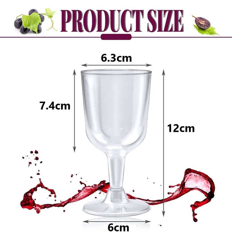 50Pcs Clear Plastic Wine Glass - Wine Beer Champagne 评论和价格