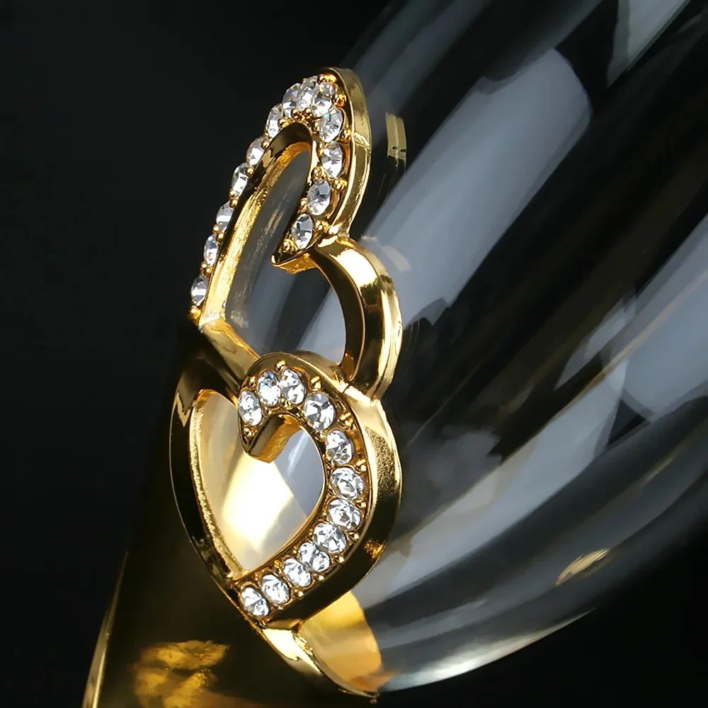 Elegant Heart & Tulink Shape C - Champagne Flute Pair 评论和价格