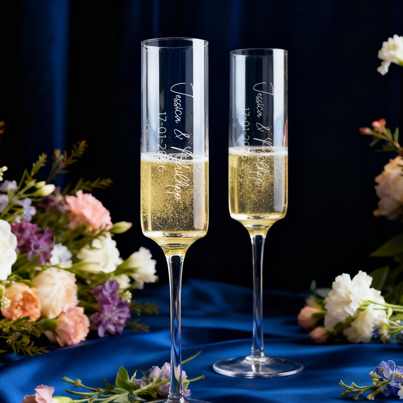 2PCS Personalized Champagne Gl - Champagne Flute Pair 评论和价格