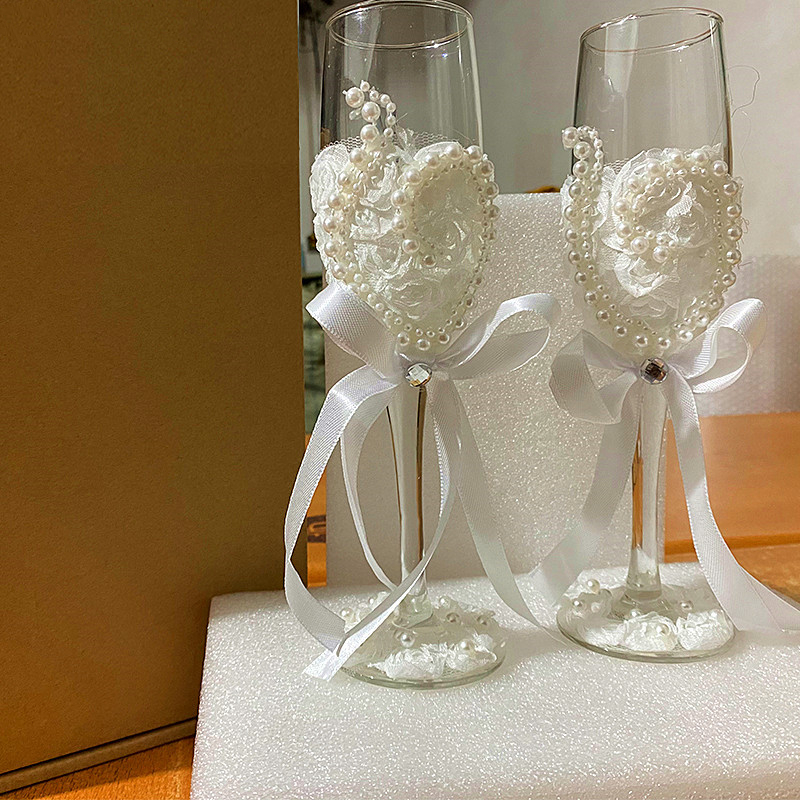 1 Pair Wedding Champagne Glass - Champagne Flute Pair 评论和价格
