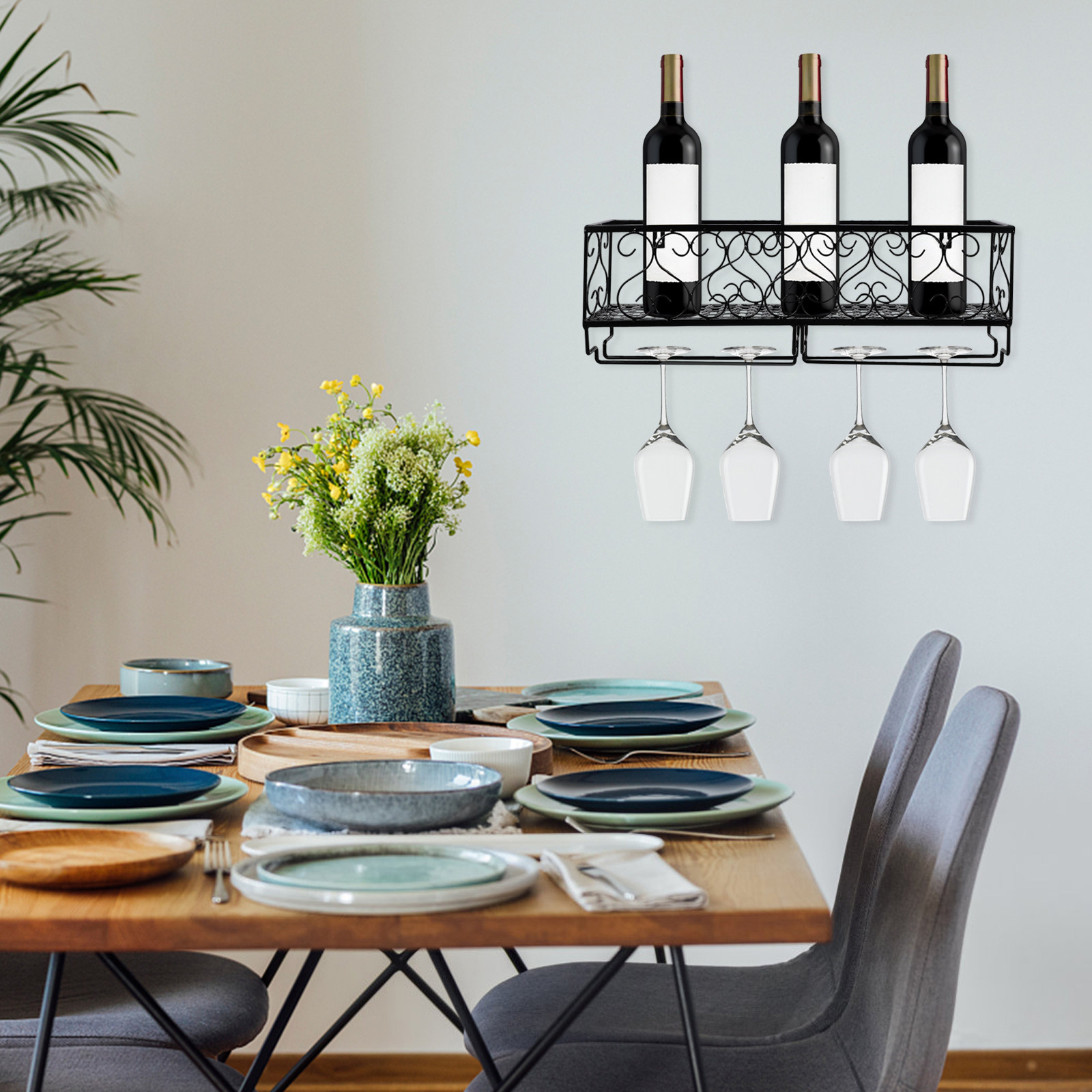 1Pcs Wall Mount Wine Bottle Ra - Wine Rack Wall Mount 评论和价格