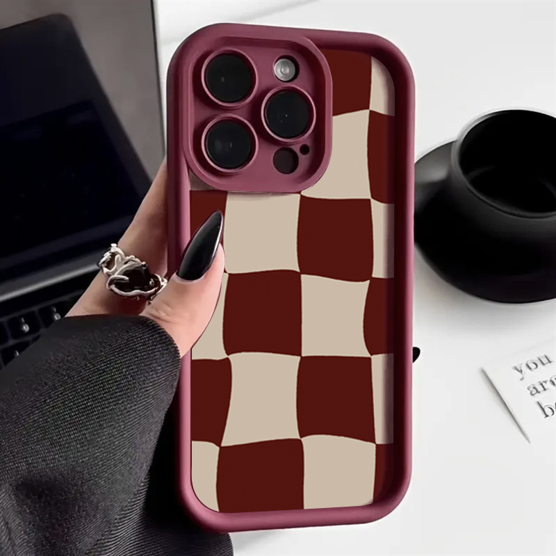 Wine Red Deform Grid Pattern P - Wine & Beer Shop 评论和价格