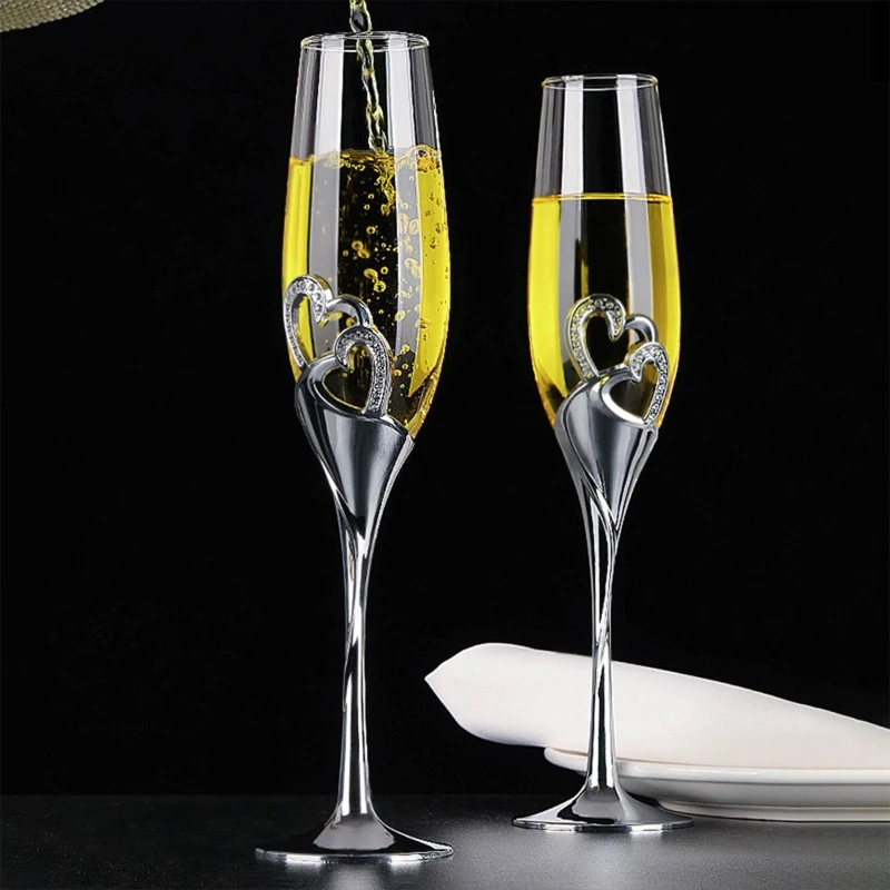 2pcs Wedding Champagne Glass S - Champagne Flute Pair 评论和价格