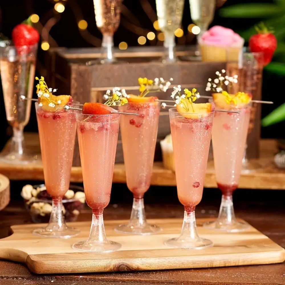 10pcs Clear Plastic Champagne  - Champagne Flute Pair 评论和价格