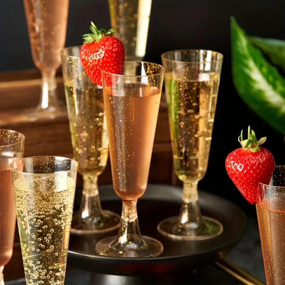 10pcs Clear Plastic Champagne  - Champagne Flute Pair 评论和价格