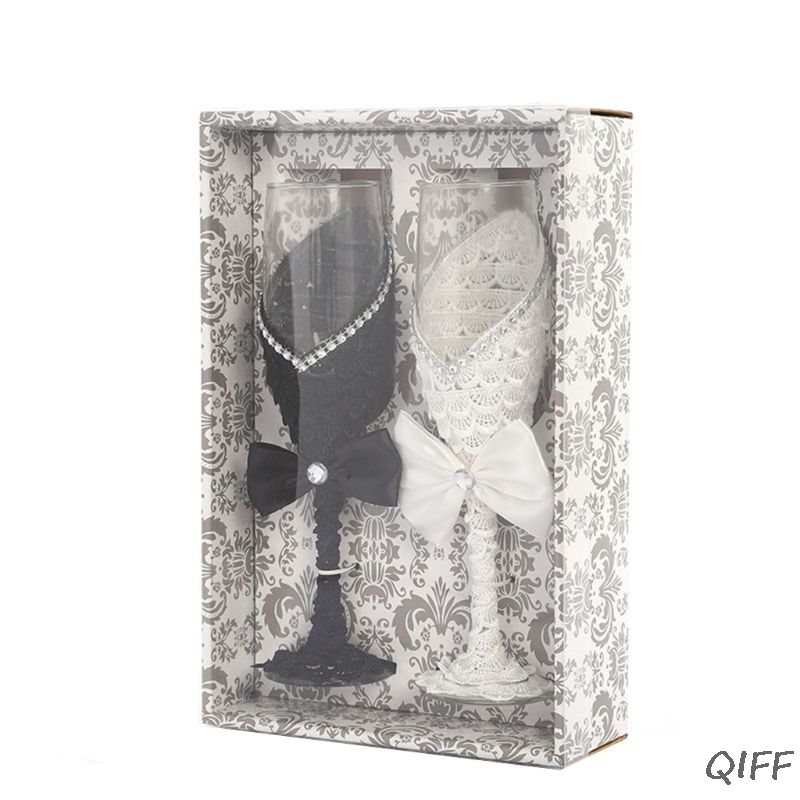 1Pair Handmade Wedding Dress C - Champagne Flute Pair 评论和价格