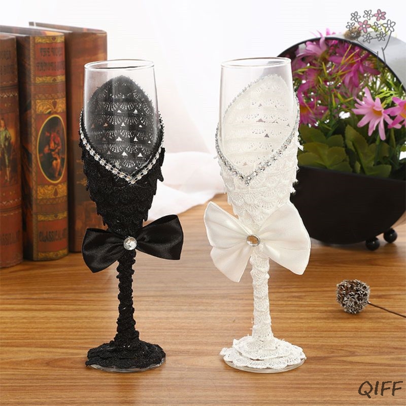 1Pair Handmade Wedding Dress C - Champagne Flute Pair 评论和价格