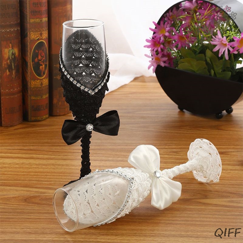 1Pair Handmade Wedding Dress C - Champagne Flute Pair 评论和价格