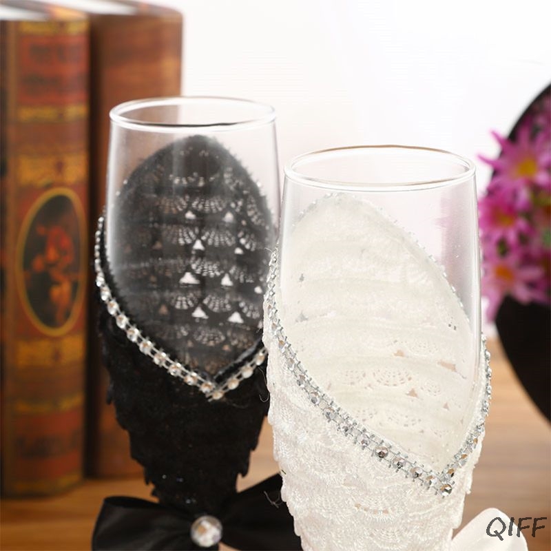 1Pair Handmade Wedding Dress C - Champagne Flute Pair 评论和价格