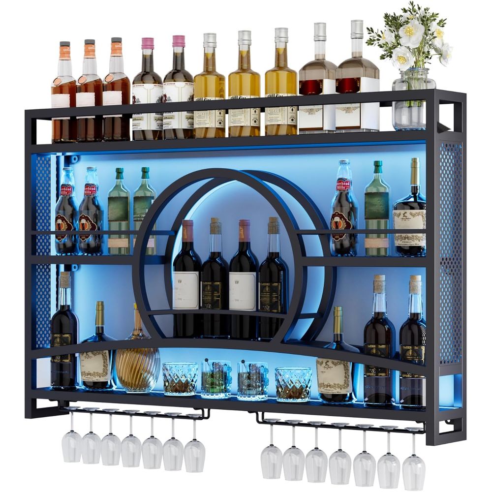 3-Tiers 46in Wine Rack Wall Mo - Wine Rack Wall Mount 评论和价格