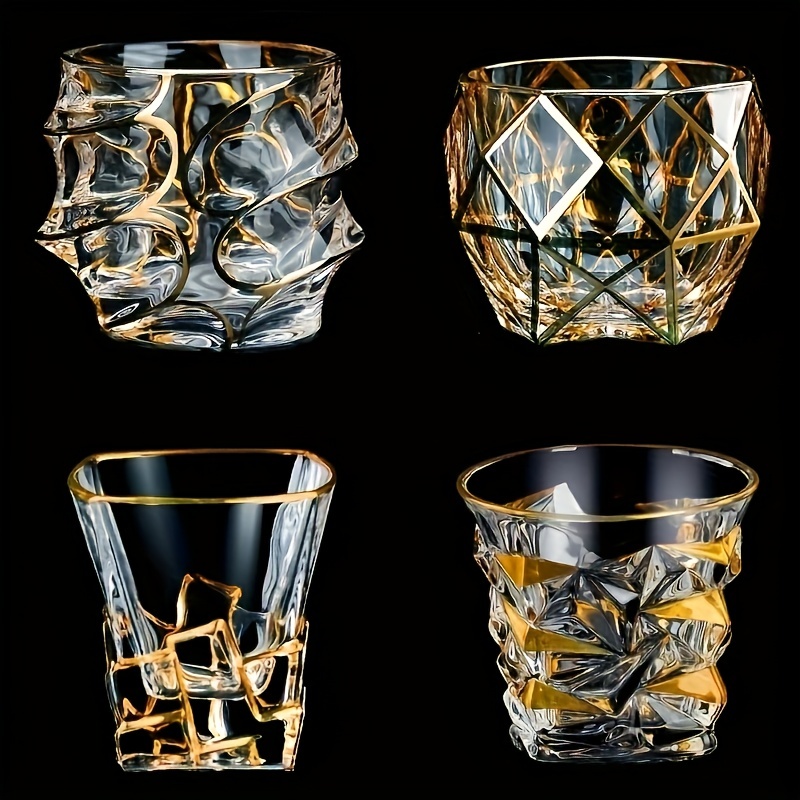 Whiskey Glass Tumbler Golden L - Wine Whiskey Beer 评论和价格