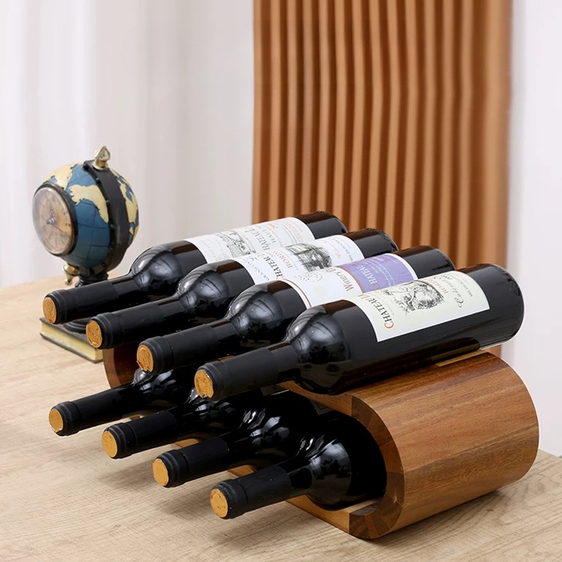 Wooden Double-layer Red Wine D - Wine Rack Wall Mount 评论和价格