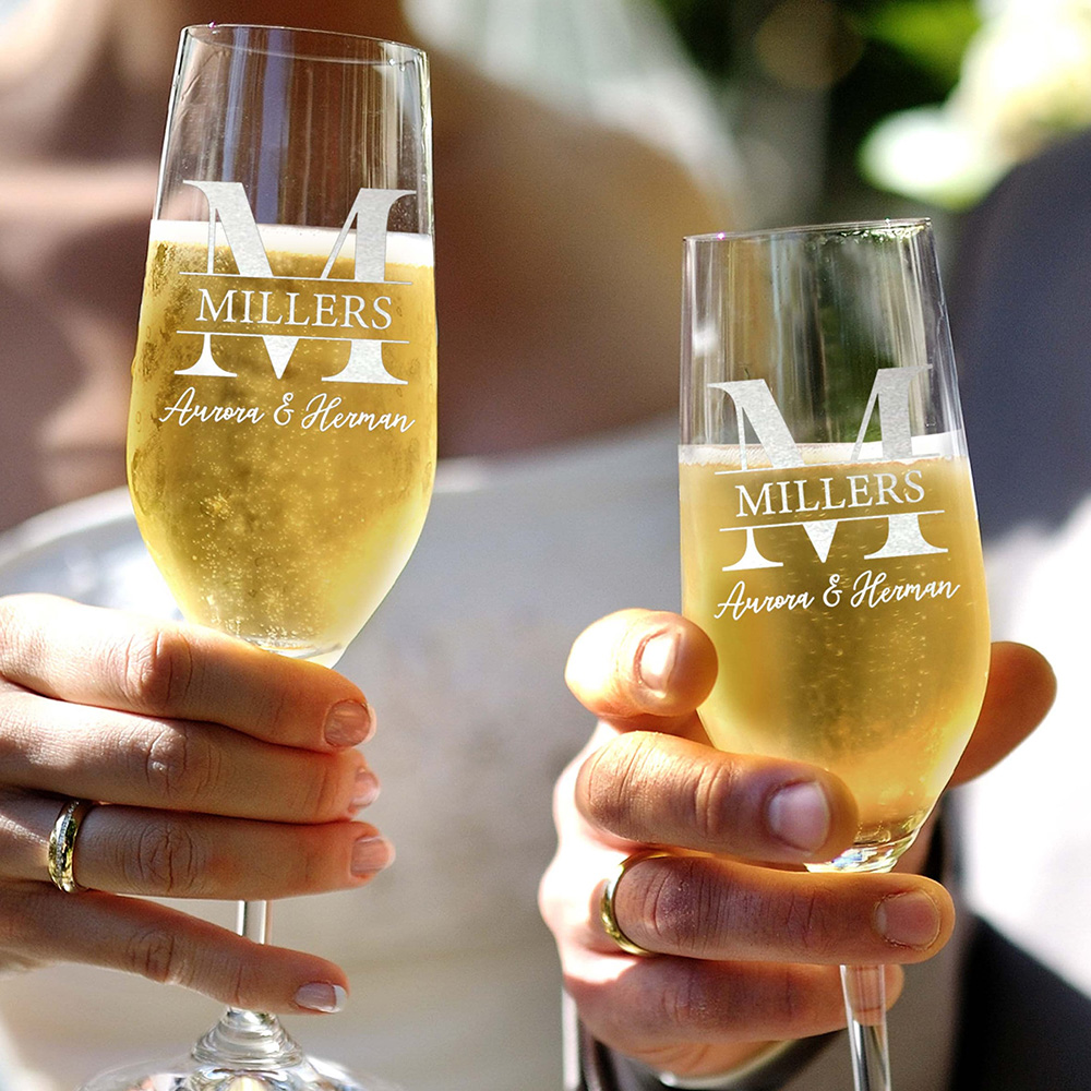 Personalizedd Set of 2 Champag - Champagne Flute Pair 评论和价格