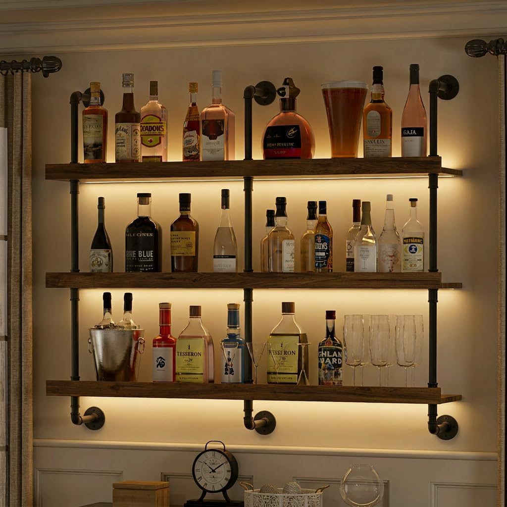 Wall Mounted Wine Rack With LE - Wine Rack Wall Mount 评论和价格