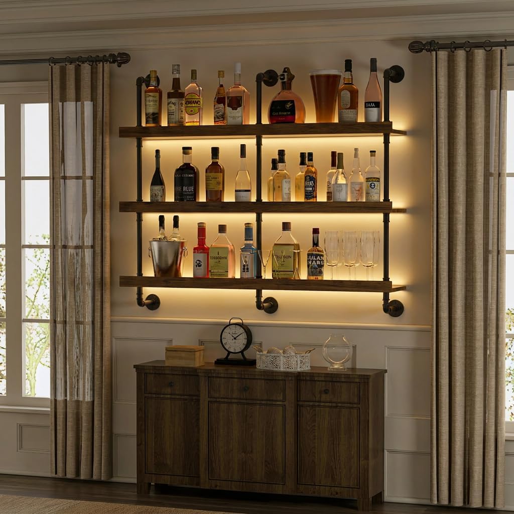 Wall Mounted Wine Rack With LE - Wine Rack Wall Mount 评论和价格
