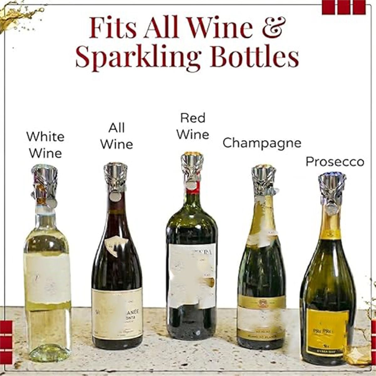 (A02R] 2Pcs Wine Stopper & Cha - Wine & Beer Shop 评论和价格