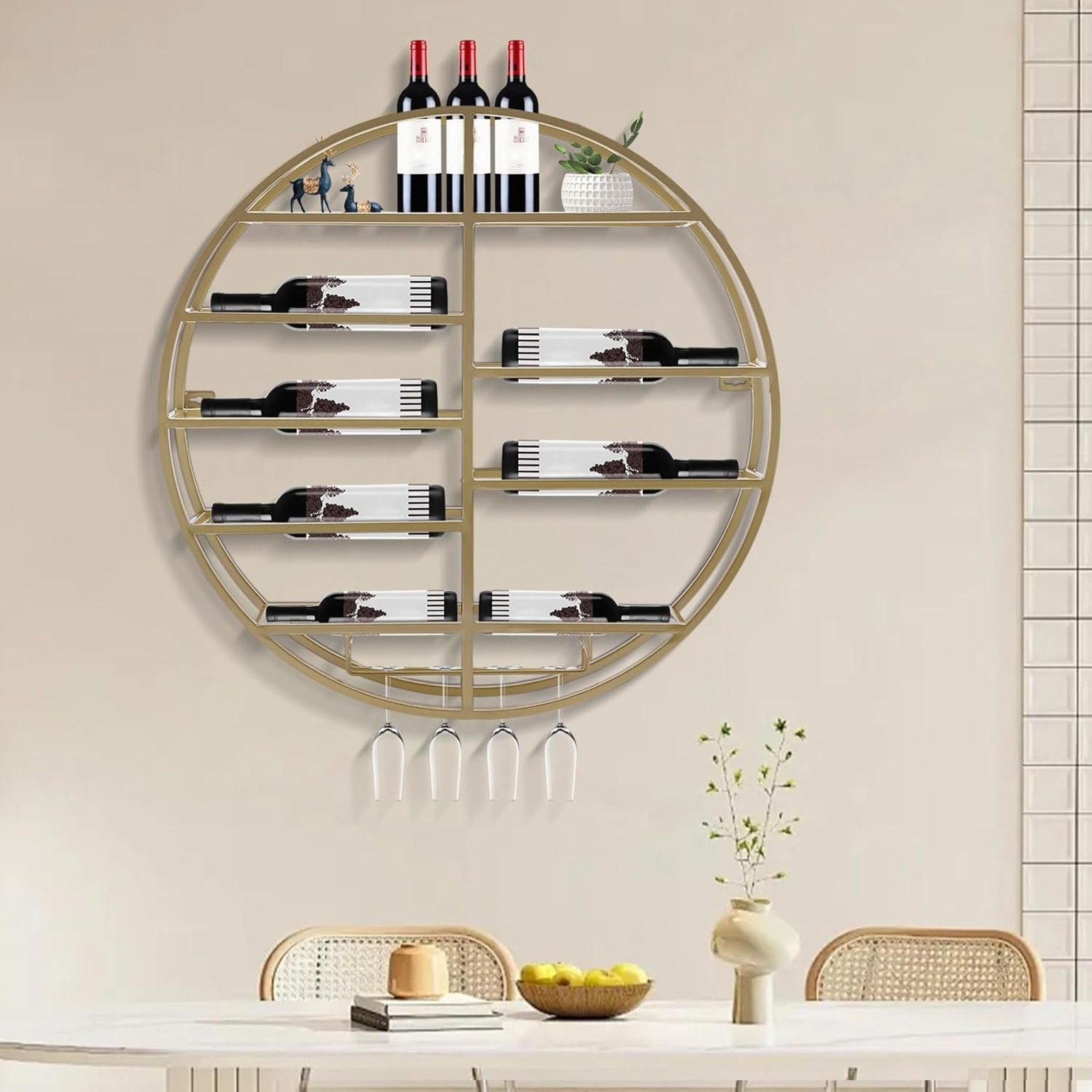 BYMAOCAR Wall Mounted Gold Met - Wine Rack Wall Mount 评论和价格
