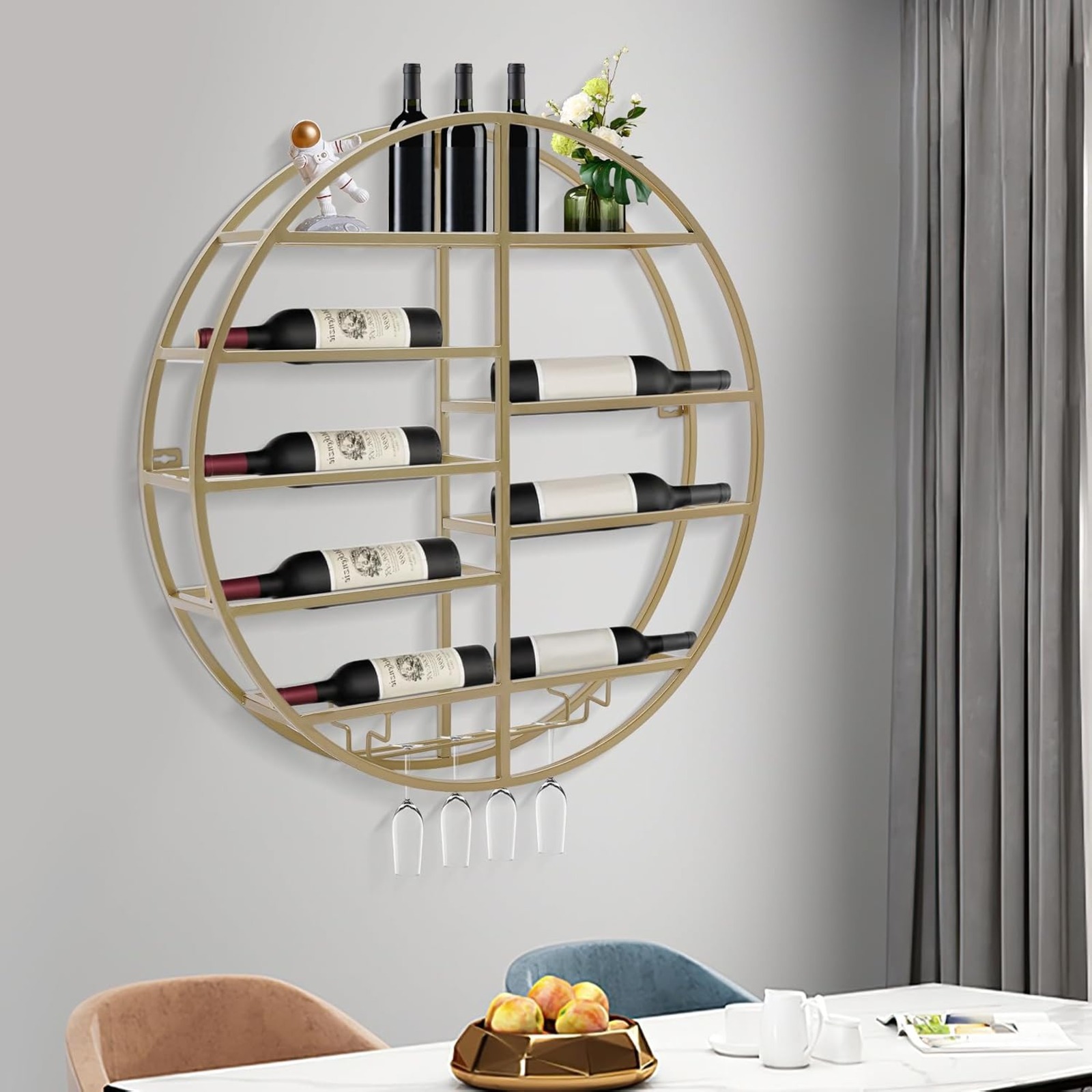 BYMAOCAR Wall Mounted Gold Met - Wine Rack Wall Mount 评论和价格