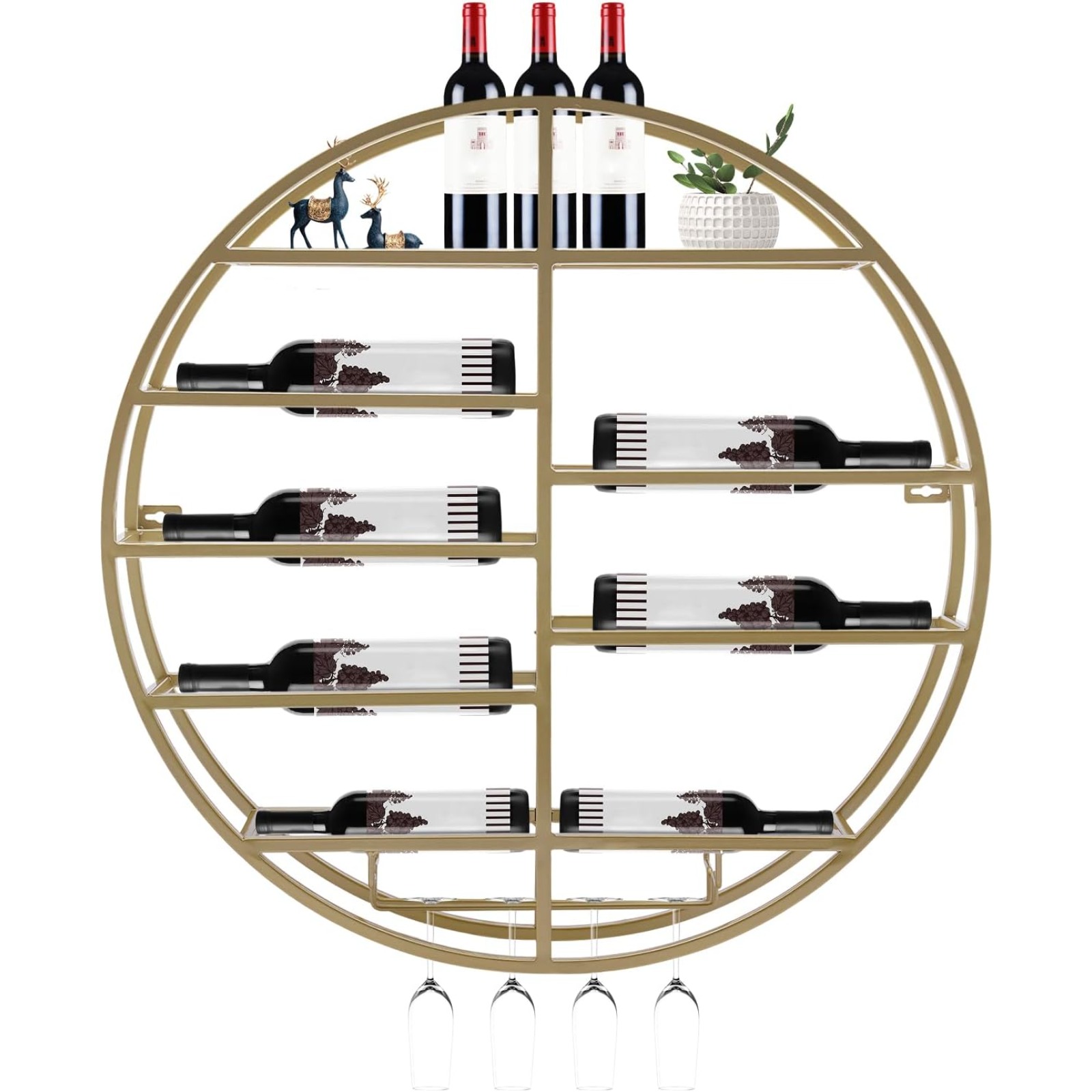BYMAOCAR Wall Mounted Gold Met - Wine Rack Wall Mount 评论和价格