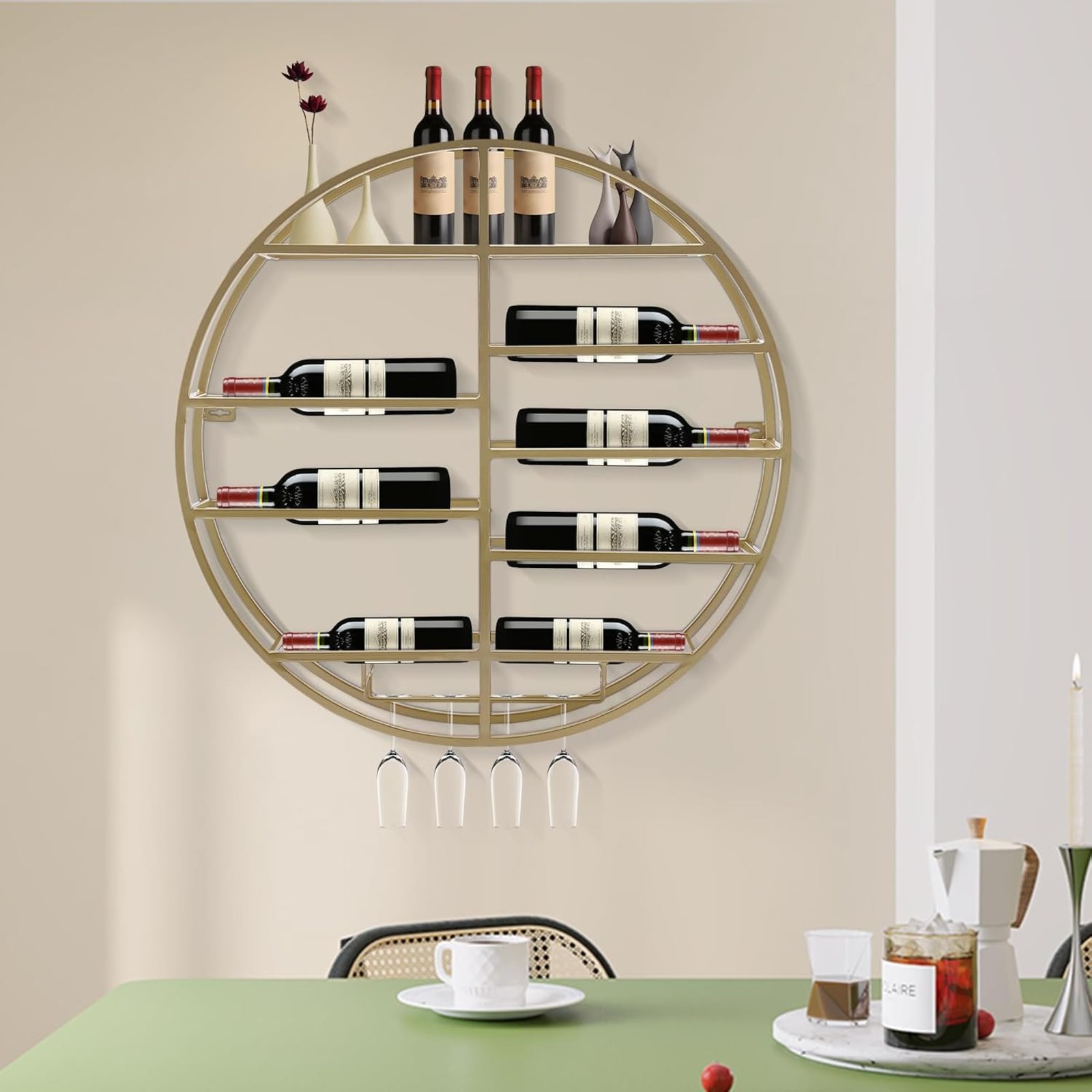 BYMAOCAR Wall Mounted Gold Met - Wine Rack Wall Mount 评论和价格