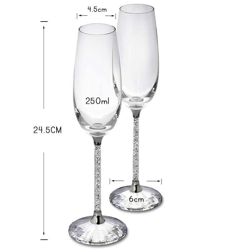 Creative Wedding Wine Glass cu - Champagne Flute Pair 评论和价格