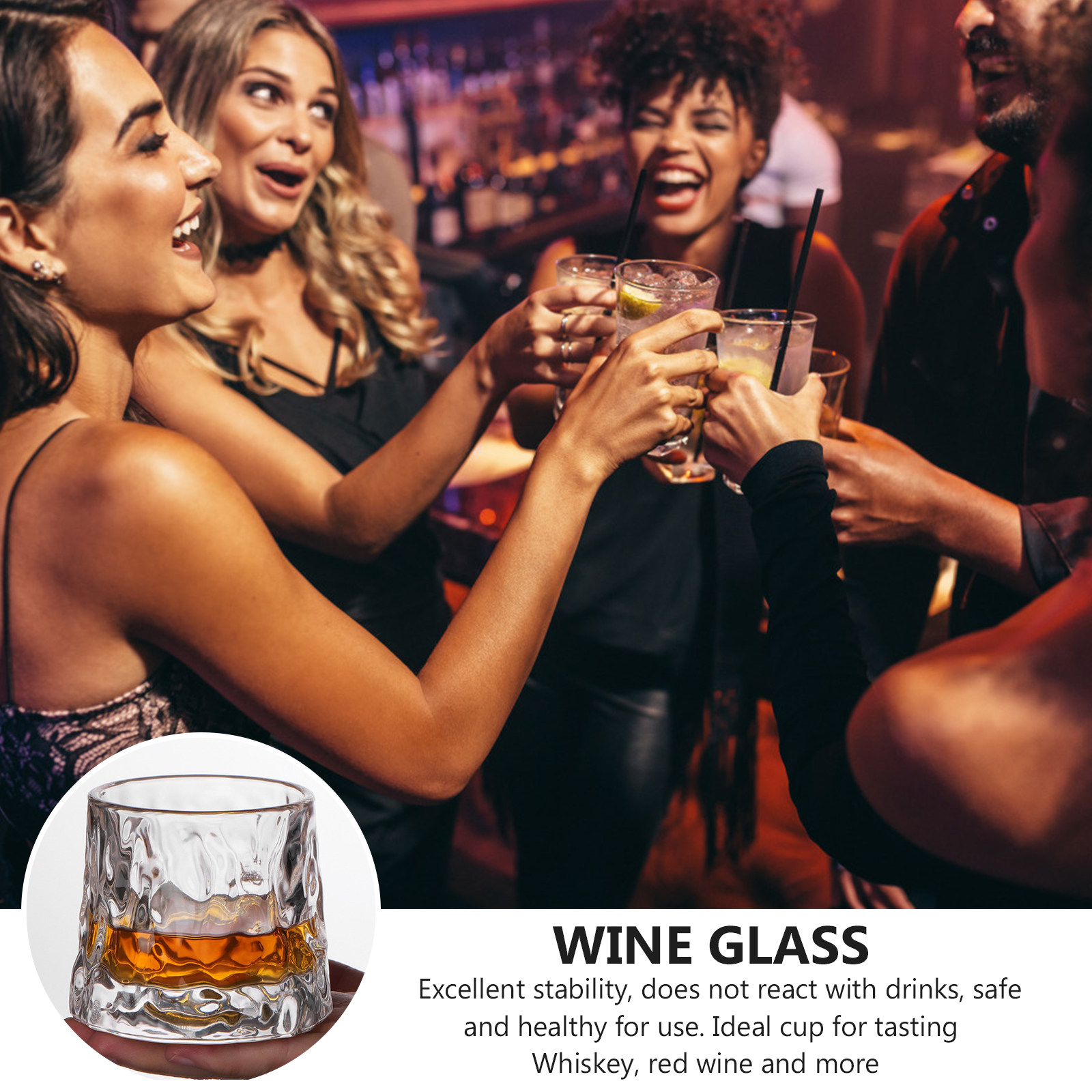 1Pcs Hammered Wine Glass Cup P - Wine Whiskey Beer 评论和价格