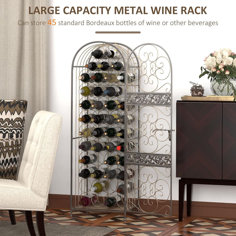 Antique Bronze 45-Bottle Wroug - Wine & Beer Shop 评论和价格