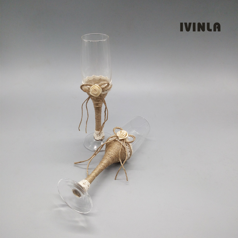 Hot selling 1 pair Rustic Wedd - Champagne Flute Pair 评论和价格