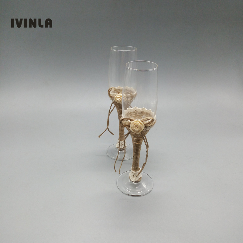 Hot selling 1 pair Rustic Wedd - Champagne Flute Pair 评论和价格